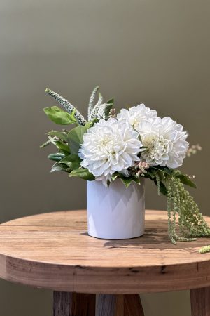 White Cylinder Vase Floral Arrangements